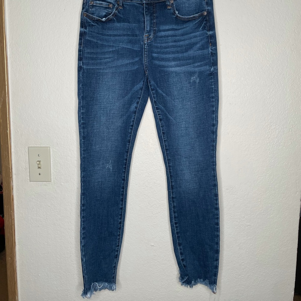 Pistola revolve high rise raw hem jeans